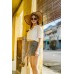 Side Drawstring Cotton Skirt
